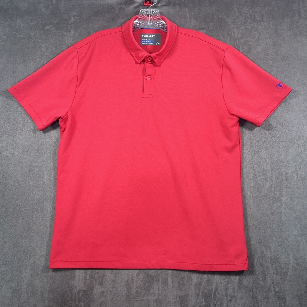 Twillory Golf Polo Shirt Mens XL Pink Athletic Performance Stretch Short Sleeve